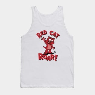 Red Cat Roar Waving Tank Top